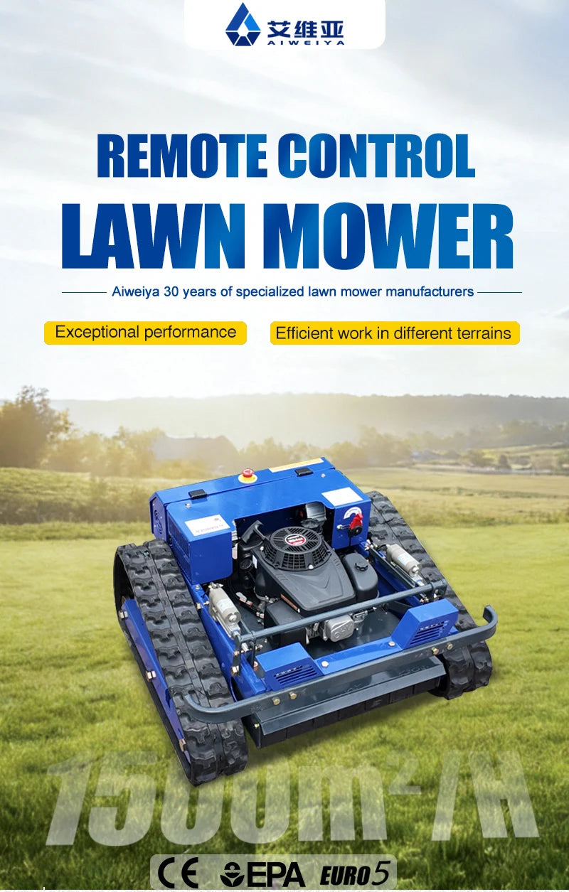 Customized remote-controlled self-propelled hillside lawn mower, robot lawn mower mountain weed removal flail-type lawn mower