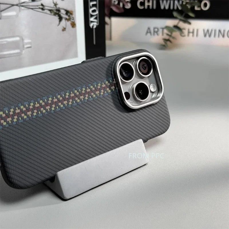 Carbon Fiber Magnetic Phone Case 16 Cover for iPhone 16 15 14 Pro Max Wireless Charge for MagSafe Shell Camera Ring Armor Funda