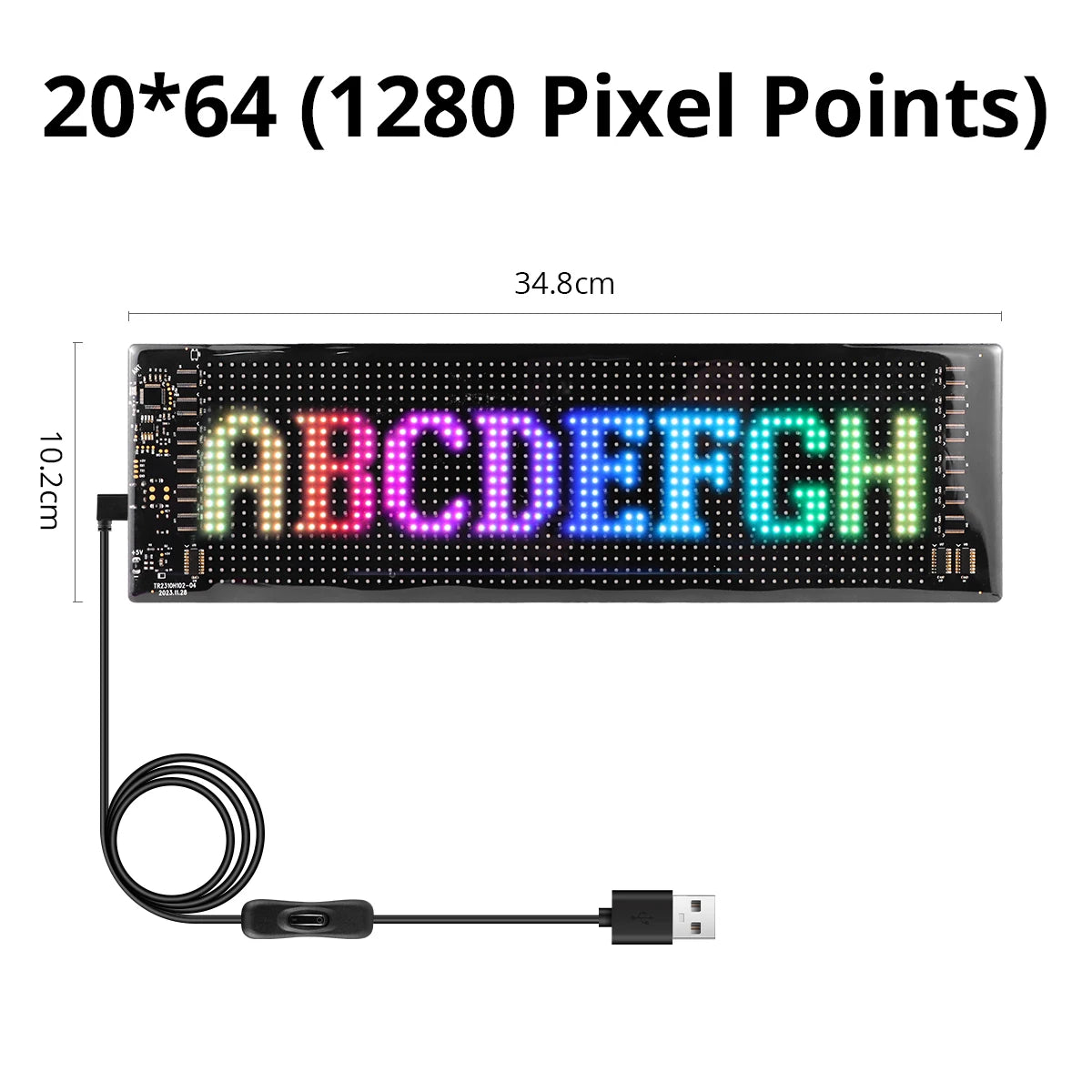 LED Matrix Pixel Panel Smart LED Display Screen Flexible RGB Car Graffiti Scrolling Text Animation Shop Reminder Light Bluetooth
