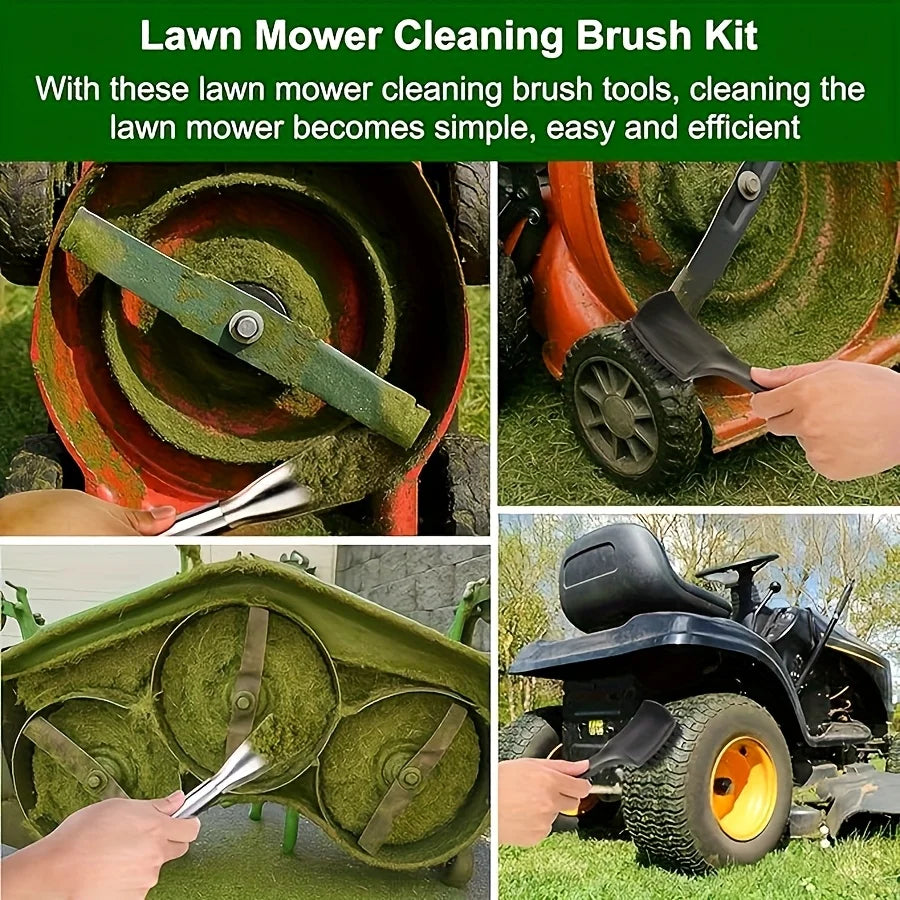 2 pieces of multi-functional garden lawn mower deck, cleaning scraper brush set