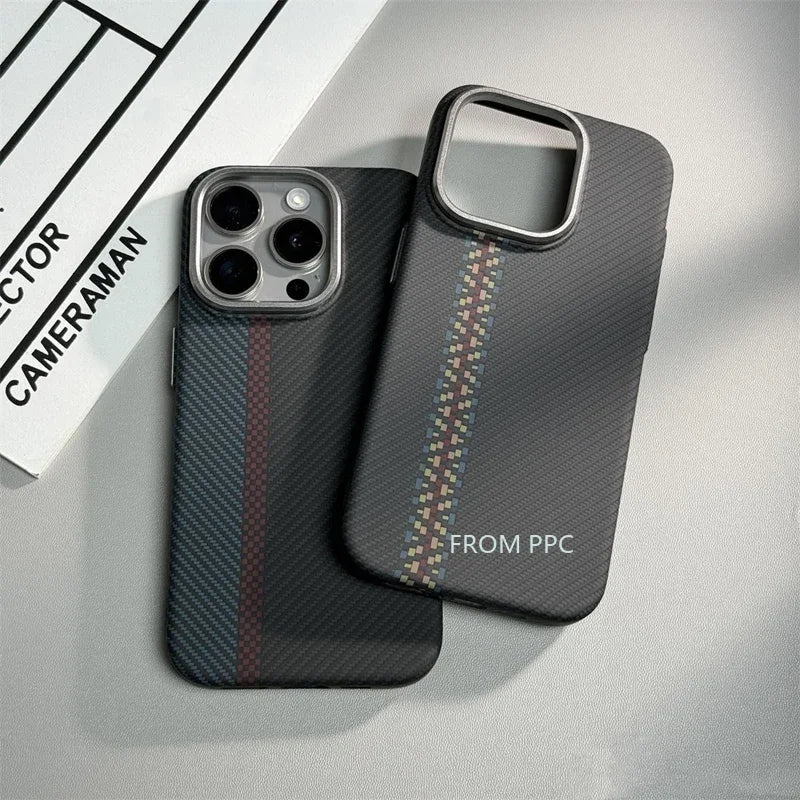 Carbon Fiber Magnetic Phone Case 16 Cover for iPhone 16 15 14 Pro Max Wireless Charge for MagSafe Shell Camera Ring Armor Funda