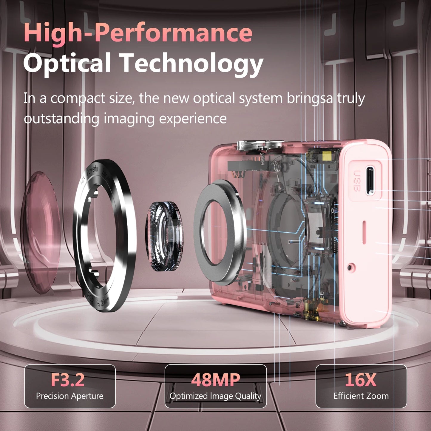 4K Digital Camera Autofocus Vlogging Camera HD 48MP with 2.8" Large Screen Camcorder Camera for Photography for Kid Adult