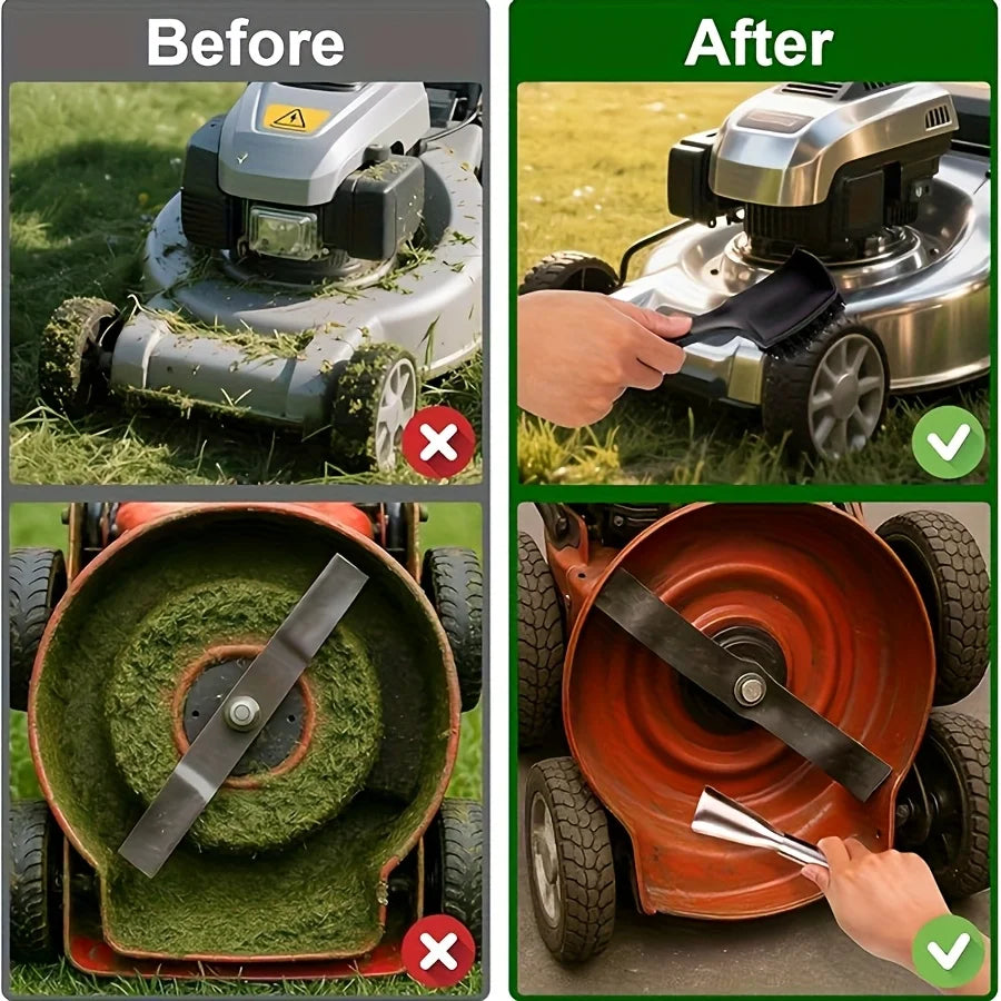 2 pieces of multi-functional garden lawn mower deck, cleaning scraper brush set