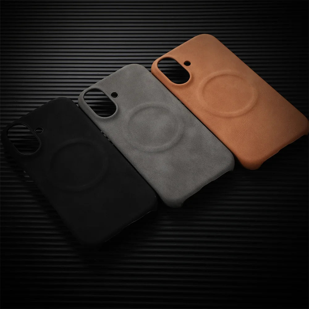 Luxury Skin Feel Sheepskin for Magsafe Phone Case for iPhone 16 Pro Max 15 14 13 12 Pro Max Plus Wireless Charging Leather Case