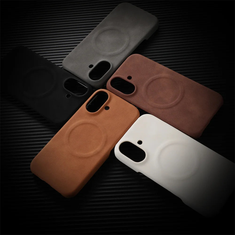 Luxury Skin Feel Sheepskin for Magsafe Phone Case for iPhone 16 Pro Max 15 14 13 12 Pro Max Plus Wireless Charging Leather Case