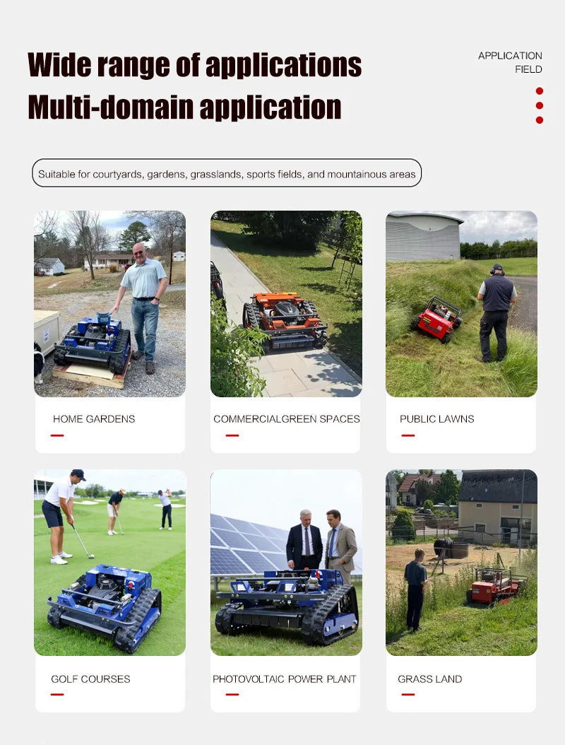 Customized remote-controlled self-propelled hillside lawn mower, robot lawn mower mountain weed removal flail-type lawn mower