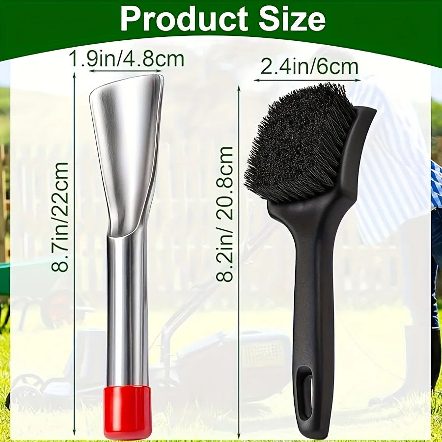2 pieces of multi-functional garden lawn mower deck, cleaning scraper brush set