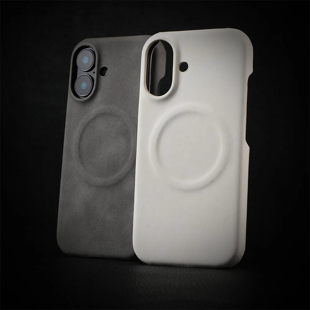 Luxury Skin Feel Sheepskin for Magsafe Phone Case for iPhone 16 Pro Max 15 14 13 12 Pro Max Plus Wireless Charging Leather Case