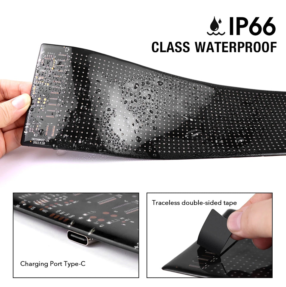 LED Matrix Pixel Panel Smart LED Display Screen Flexible RGB Car Graffiti Scrolling Text Animation Shop Reminder Light Bluetooth