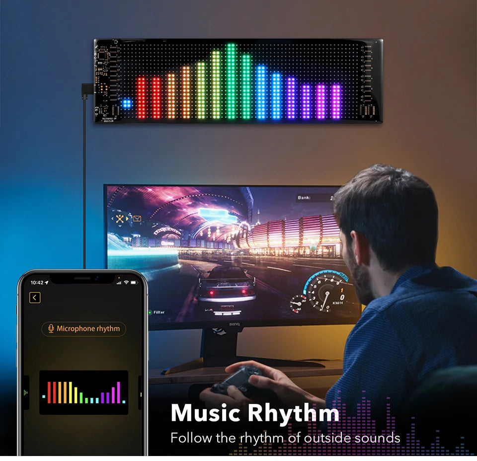 LED Matrix Pixel Panel Smart LED Display Screen Flexible RGB Car Graffiti Scrolling Text Animation Shop Reminder Light Bluetooth