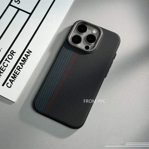 Carbon Fiber Magnetic Phone Case 16 Cover for iPhone 16 15 14 Pro Max Wireless Charge for MagSafe Shell Camera Ring Armor Funda