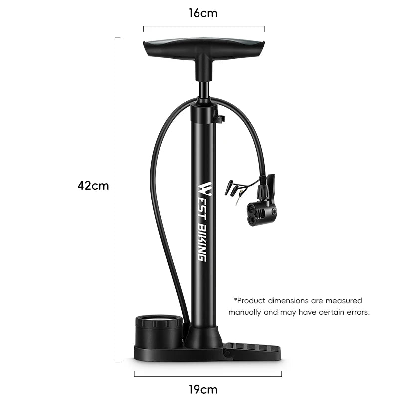 WEST BIKING Bicycle Floor Pump With Electronic Gauge 150PSI High Pressure Bike Air Pump Schrader Presta Road MTB Tire Inflator