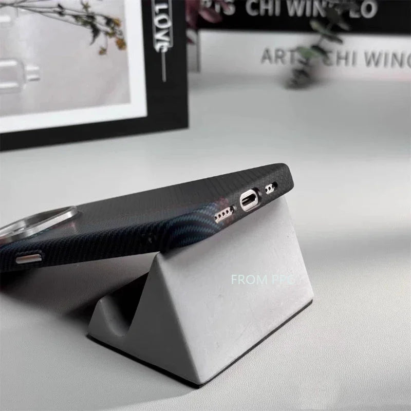 Carbon Fiber Magnetic Phone Case 16 Cover for iPhone 16 15 14 Pro Max Wireless Charge for MagSafe Shell Camera Ring Armor Funda